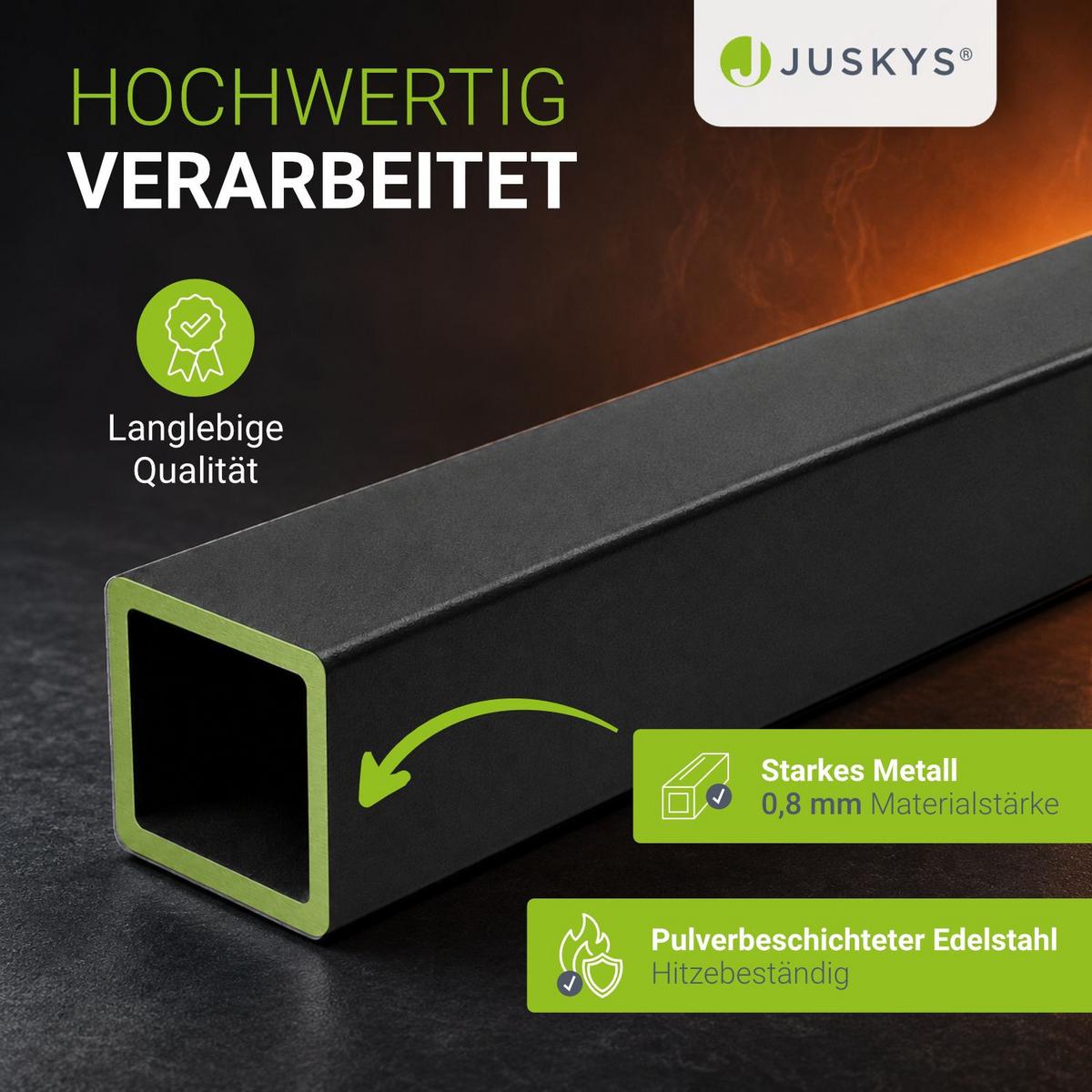 KAMINSCHUTZGITTER 300 cm - Schwarz, Metall (60/76/303cm) - Juskys