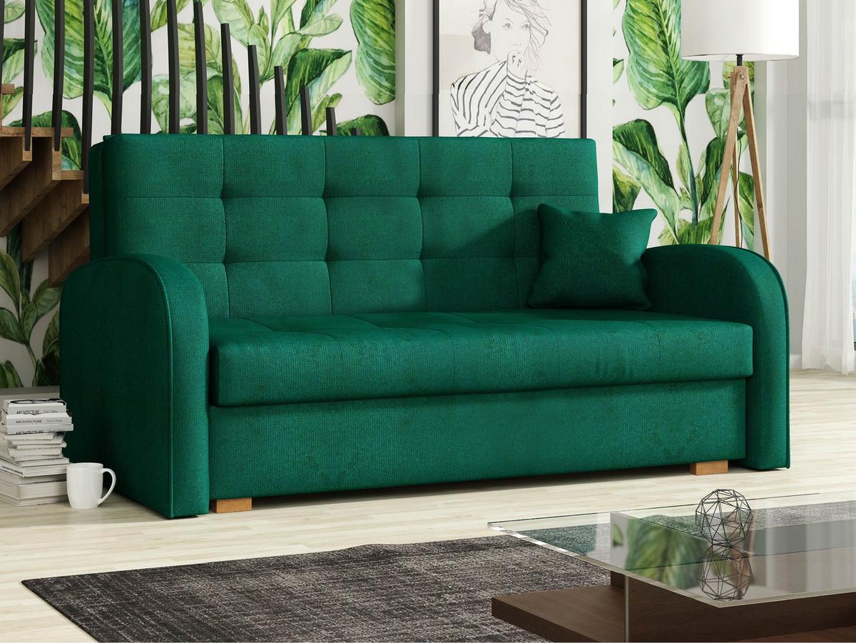 SCHLAFSOFA Viva Gold III - Smaragdgrün/Braun, Holz/Textil (153/85/98cm) - MIRJAN24