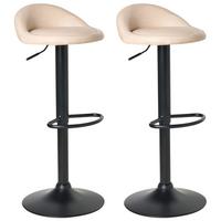 BARHOCKER 2er-Set Hellbeige Meeder - Beige/Schwarz, Kunststoff (38/69/40cm) - Beliani