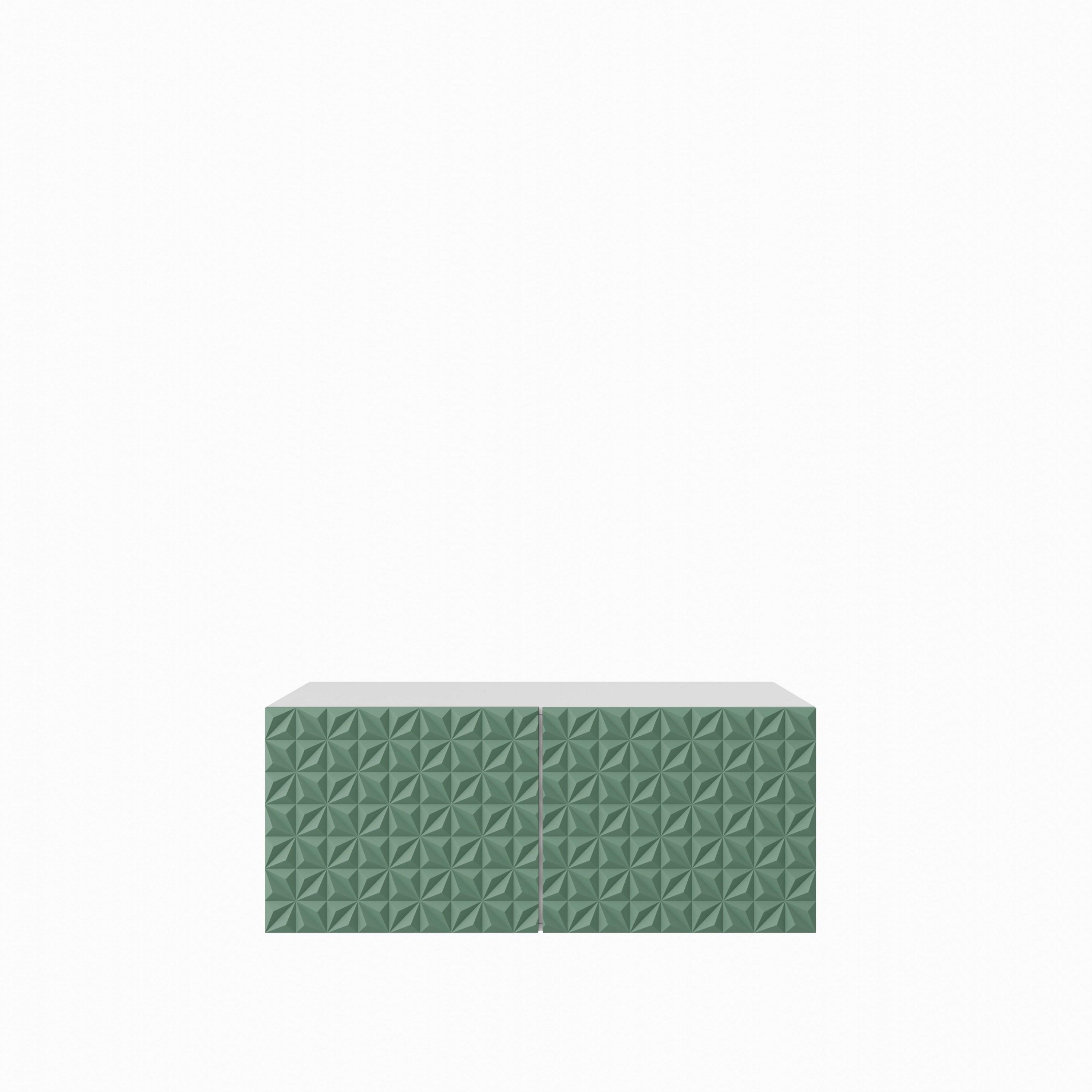 LOWBOARD ROVA 100/41/40 cm, Hängender TV-Schrank Weiß / Grün - Weiß/Grün, Holzwerkstoff (100/41/40cm) - MASSENO