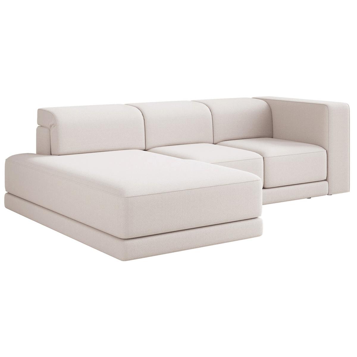 ECKSOFA Novals L-Form, 4-Sitzer, links 278 cm - Creme/Schwarz, Holz/Kunststoff (278/168cm) - Selsey