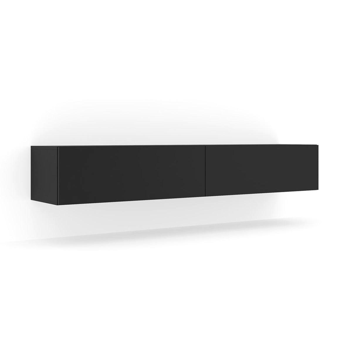 TV-MÖBEL Bali Mattschwarz - Schwarz, Holzwerkstoff (180/30/40cm) - Petits-meubles