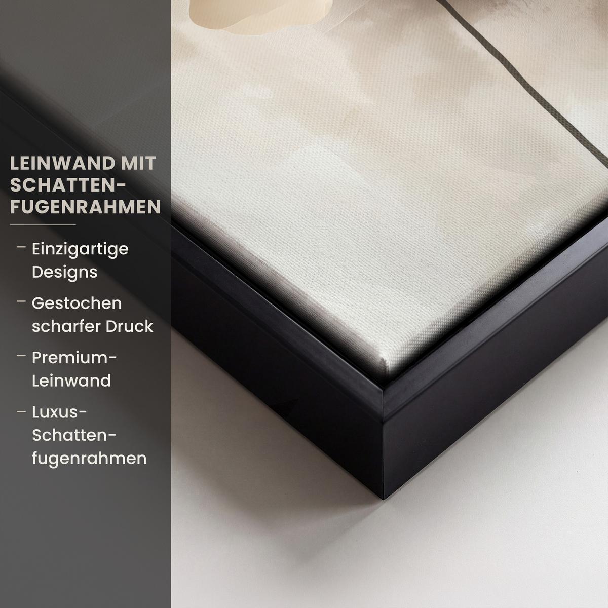 LEINWAND Bilder mit Rahmen - Blume - Beige - Farbe - Schatten - 20x20 - Creme, Textil (20/20cm) - MuchoWow