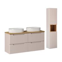 BADMÖBEL 120.4cm Riva 2er-Set Kaschmir - Kaschmir, Holzwerkstoff (120.4/59/40cm) - Petits-meubles