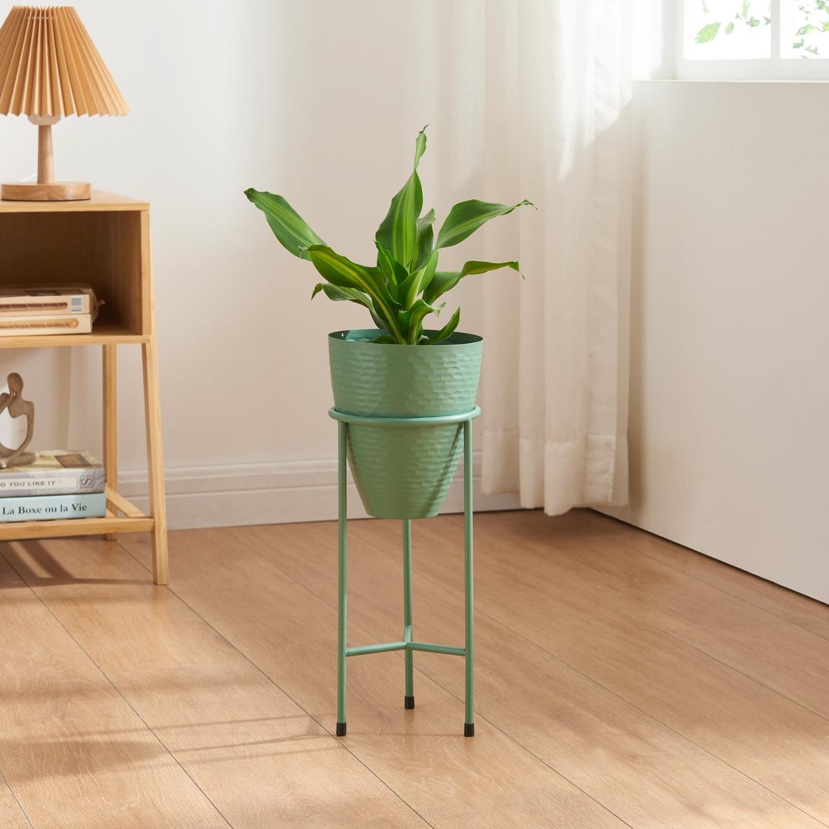 BLUMENSTÄNDER Asten - Grün, Metall (16/16/40.5cm) - [en.casa]