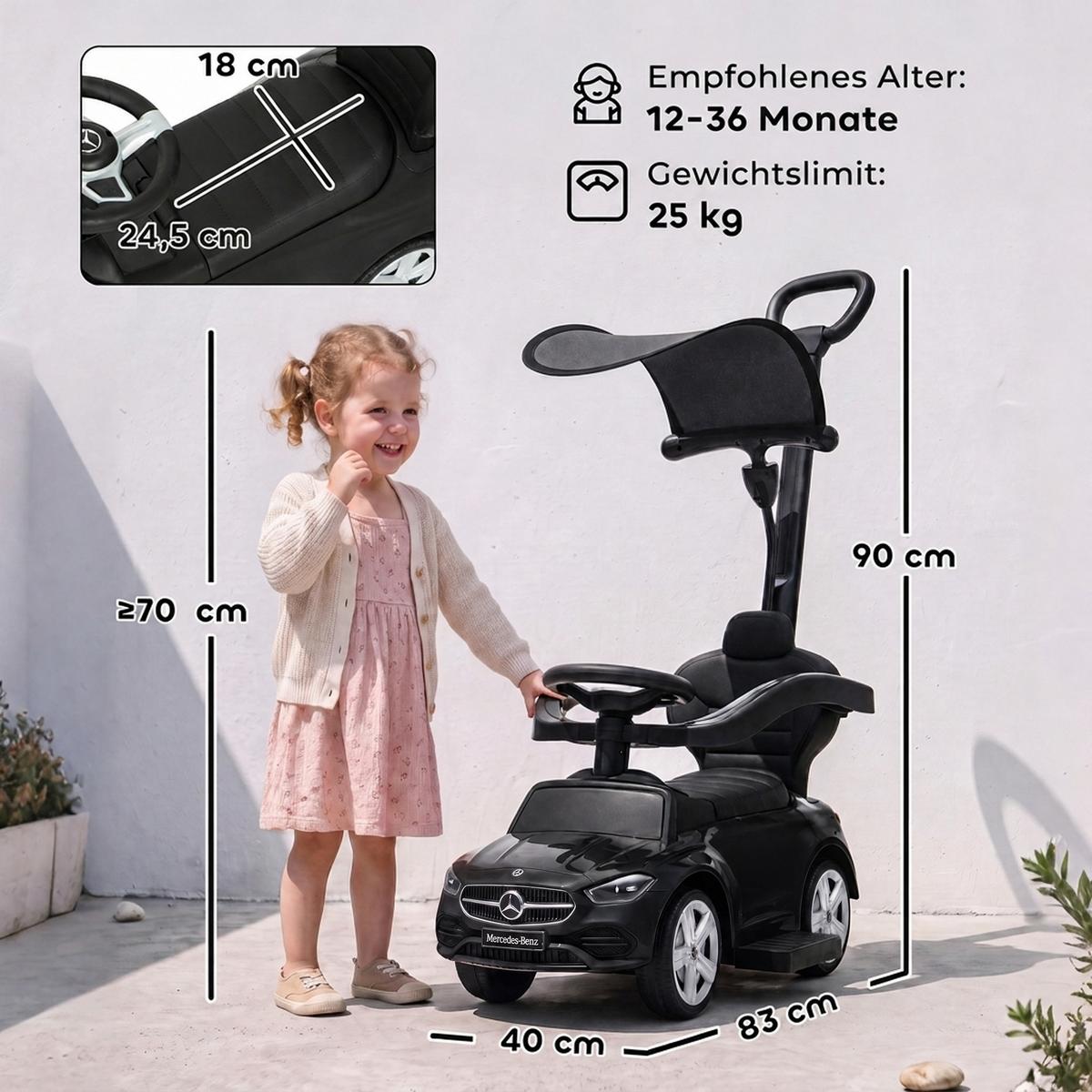 RUTSCHAUTO Stahl Schwarz - Schwarz, Metall (83/40/90cm) - AIYAPLAY
