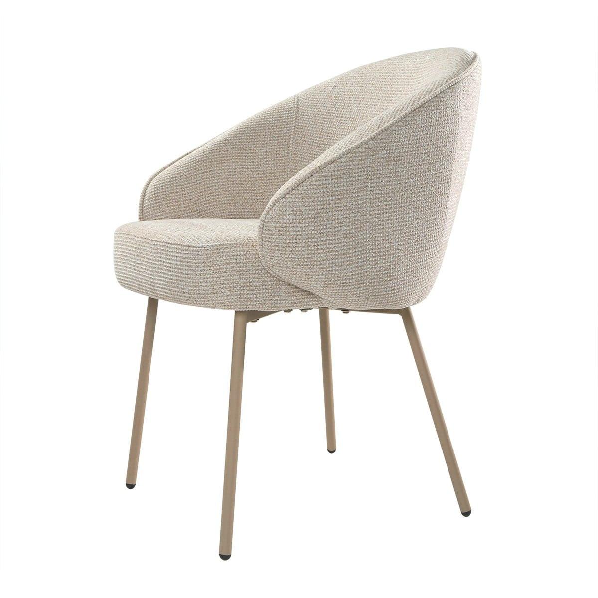 STÜHLE 2er-Set aus Stoff Beine aus Metall beige 62/60/81 cm - Beige, Textil (60/81/65cm) - Calicosy