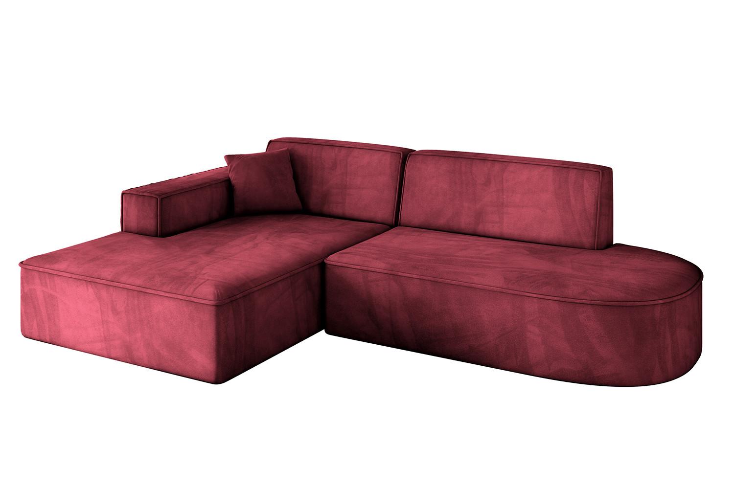 ECKSOFA Ottomane Links IREA-L1-v4 - 232x165x77 cm Bordeauxrot - Bordeaux, Holzwerkstoff/Textil (232/165cm) - ALTDECOR