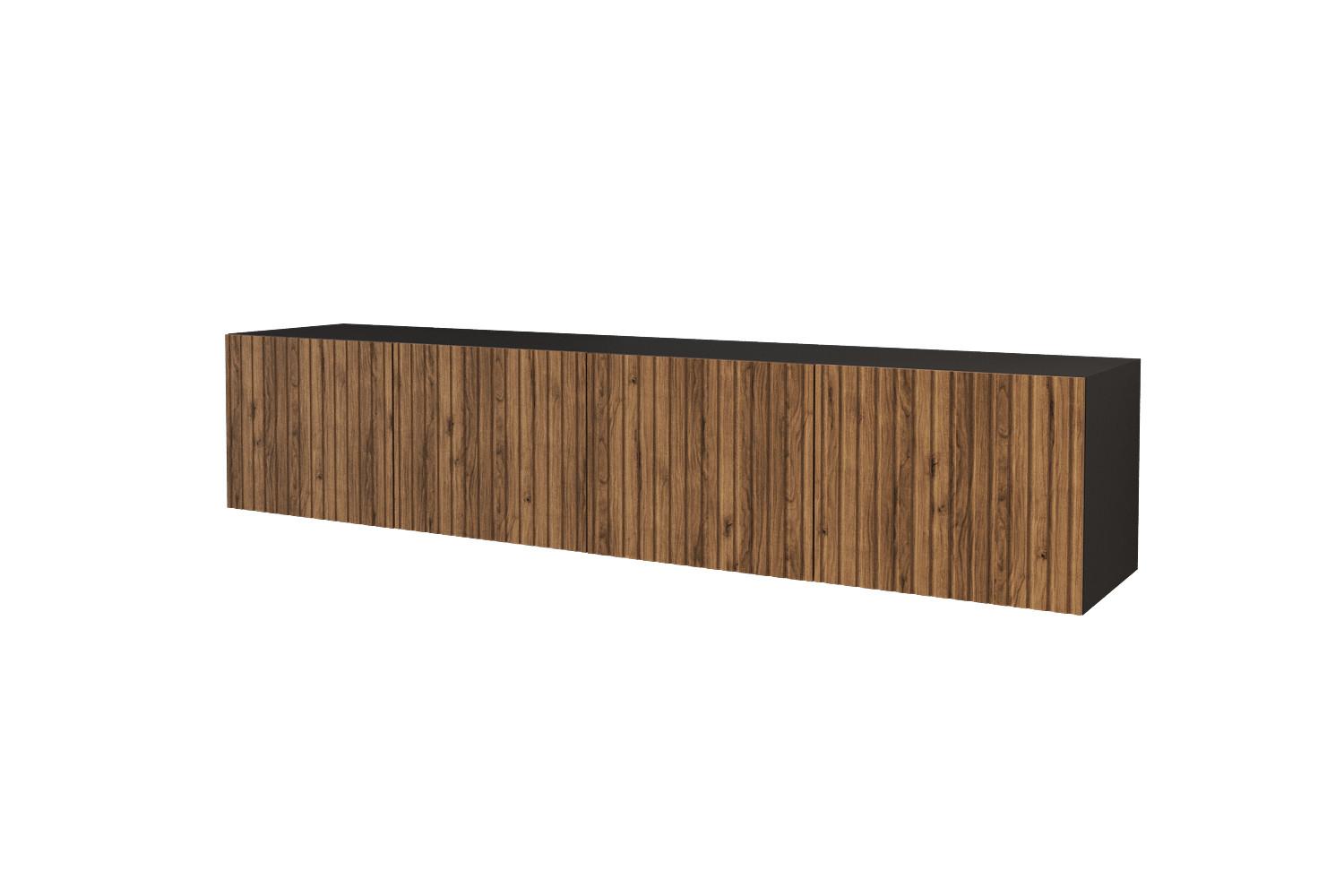 LOWBOARD KITO-W 2x100x40x40 cm - Schwarz / Katania - Eiche Wotan/Schwarz, Holzwerkstoff (200/40/40cm) - ALTDECOR