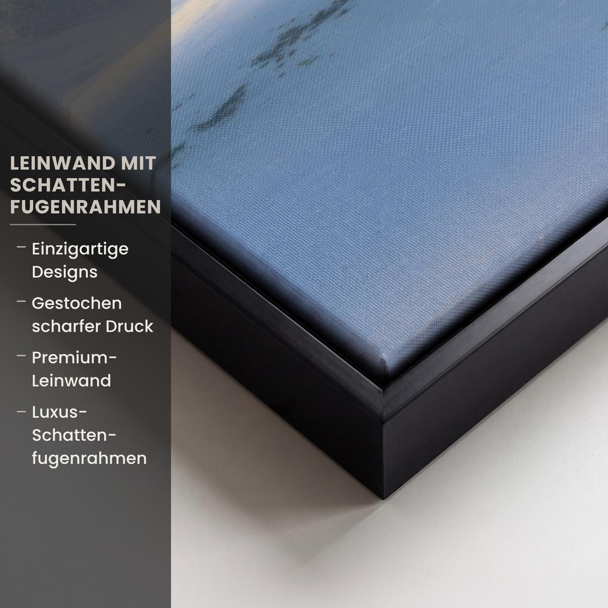 LEINWAND Bilder mit Rahmen - Baum - Jahreszeiten - Winter - Landschaft - 70x100 - Multicolor, Textil (70/100cm) - MuchoWow