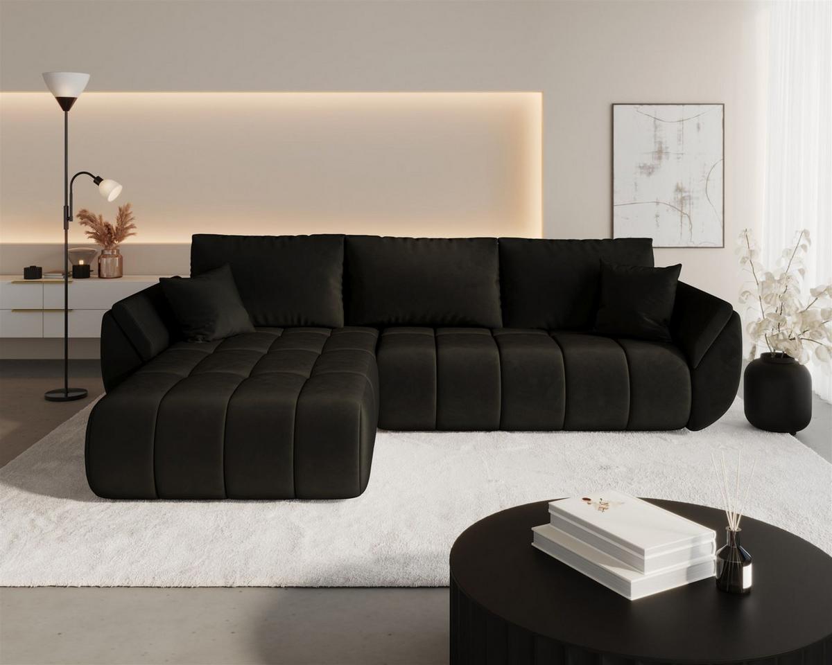ECKSOFA Misato In Monolith - Dunkelbraun, Holzwerkstoff/Textil (175/280cm) - Fun Möbel