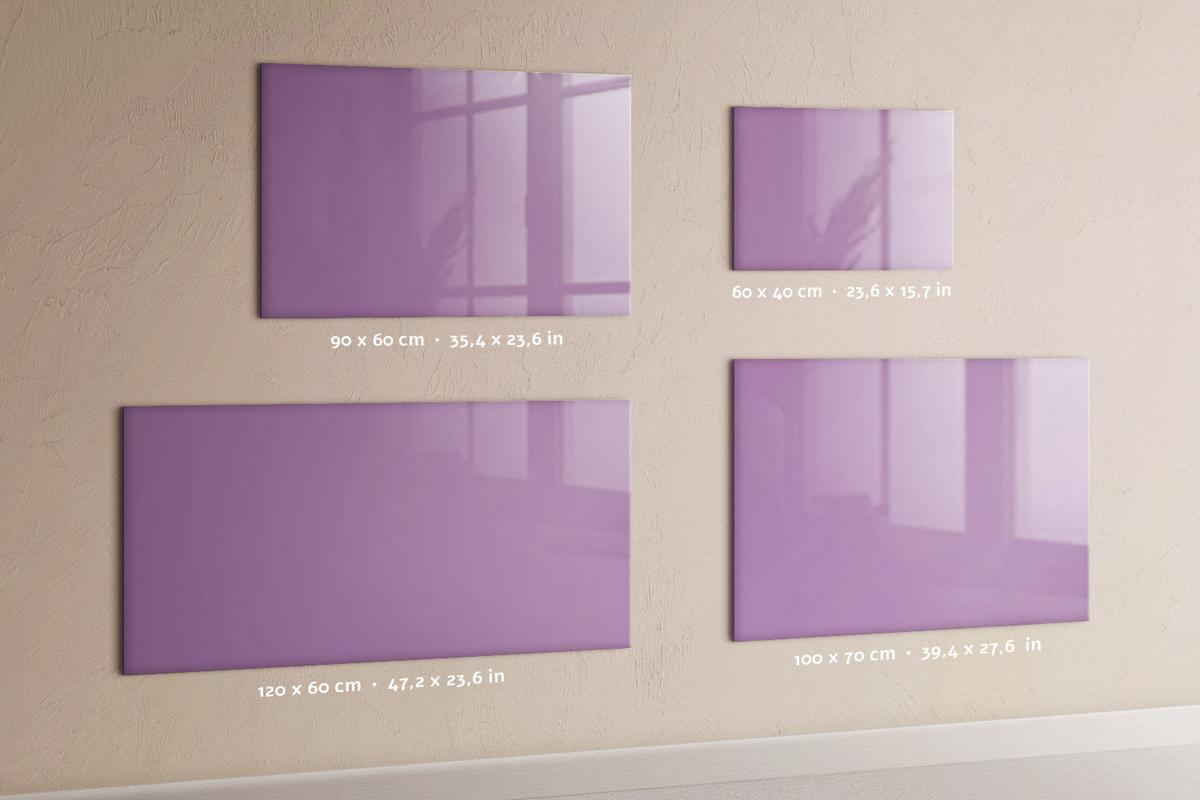 MAGNETTAFEL 120x60 Flieder schwarzer Marker - Violett, Glas (120/0.4/60cm) - TULUP
