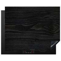 HERDABDECKPLATTE Schwarz - Holzoptik Herdabdeckung Induktionsfeld 65x52 cm - Schwarz, Kunststoff (65/52/0.2cm) - MuchoWow