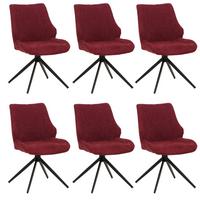 ESSZIMMERSTUHL Schwarz, Bordeaux 6er-Set - Bordeaux/Schwarz, Textil (55/88/62cm) - MCW