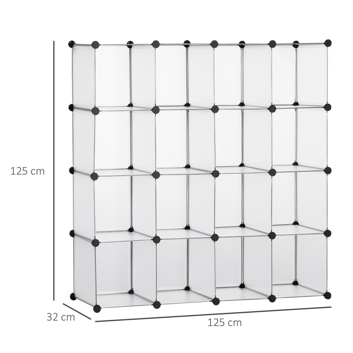DIY Regalsystem, Kleiderschrank, Weiß - Weiß, Metall (32/125/125cm) - HOMCOM