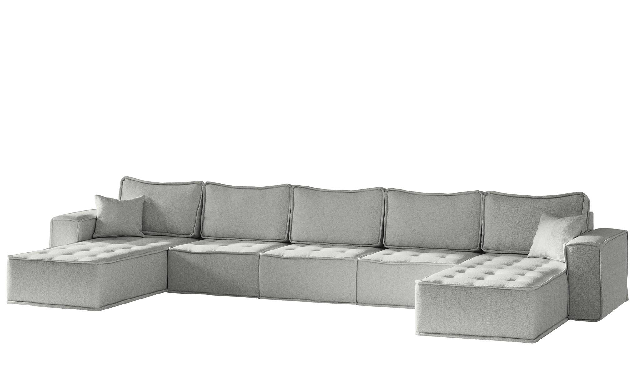 WOHNLANDSCHAFT Sande In Alpine - Hellgrau, Holzwerkstoff/Textil (452/85/192cm) - Fun Möbel