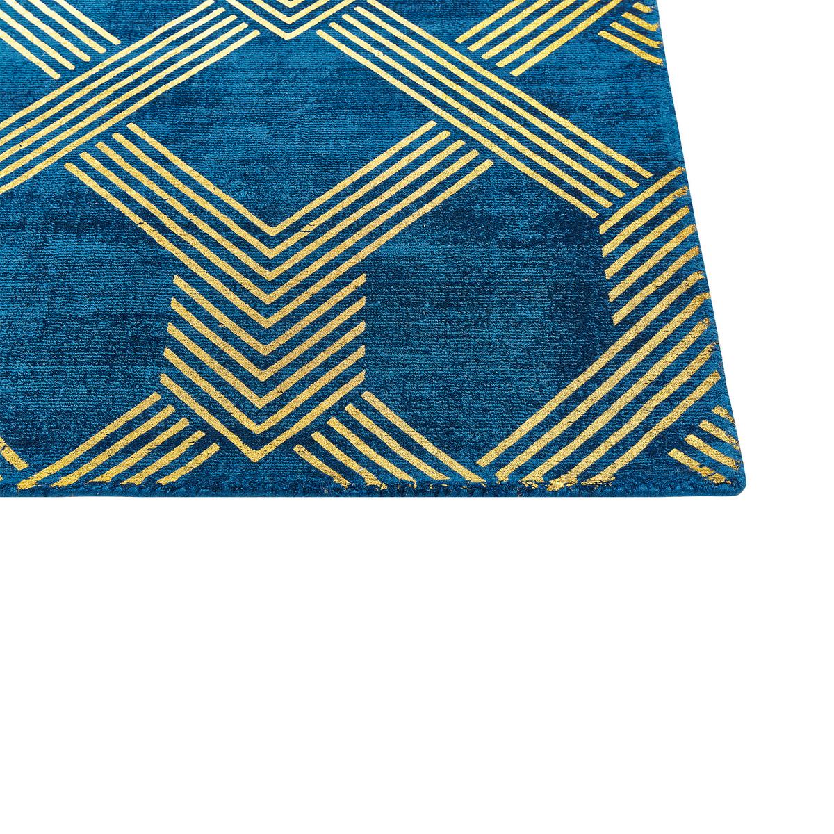 KURZFLOR-TEPPICH Vekse 230/160 cm - Blau, Naturmaterialien (160/230cm) - Beliani