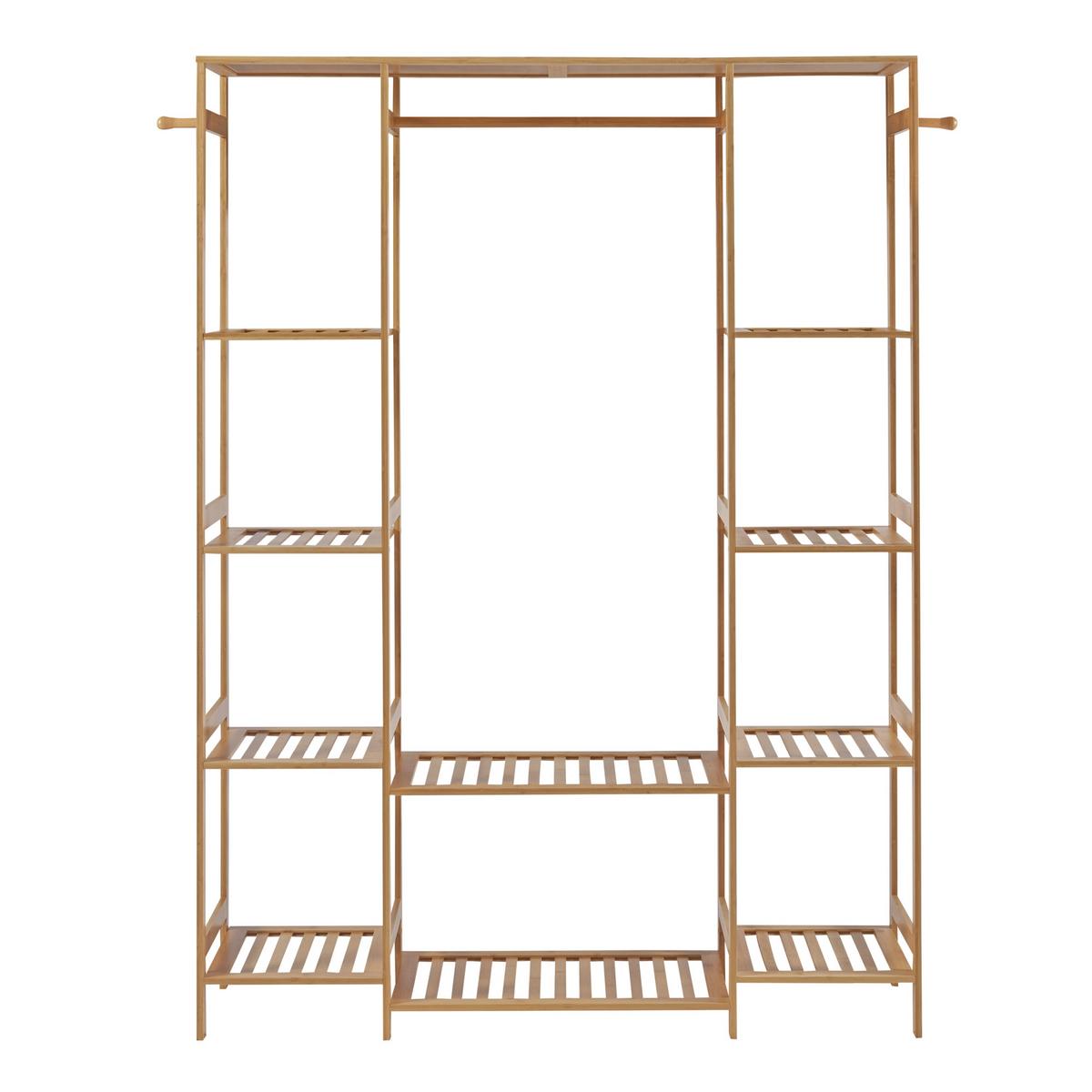 KLEIDERSTÄNDER Ilomantsi - Naturfarben, Holz (122/165/35cm) - [en.casa]