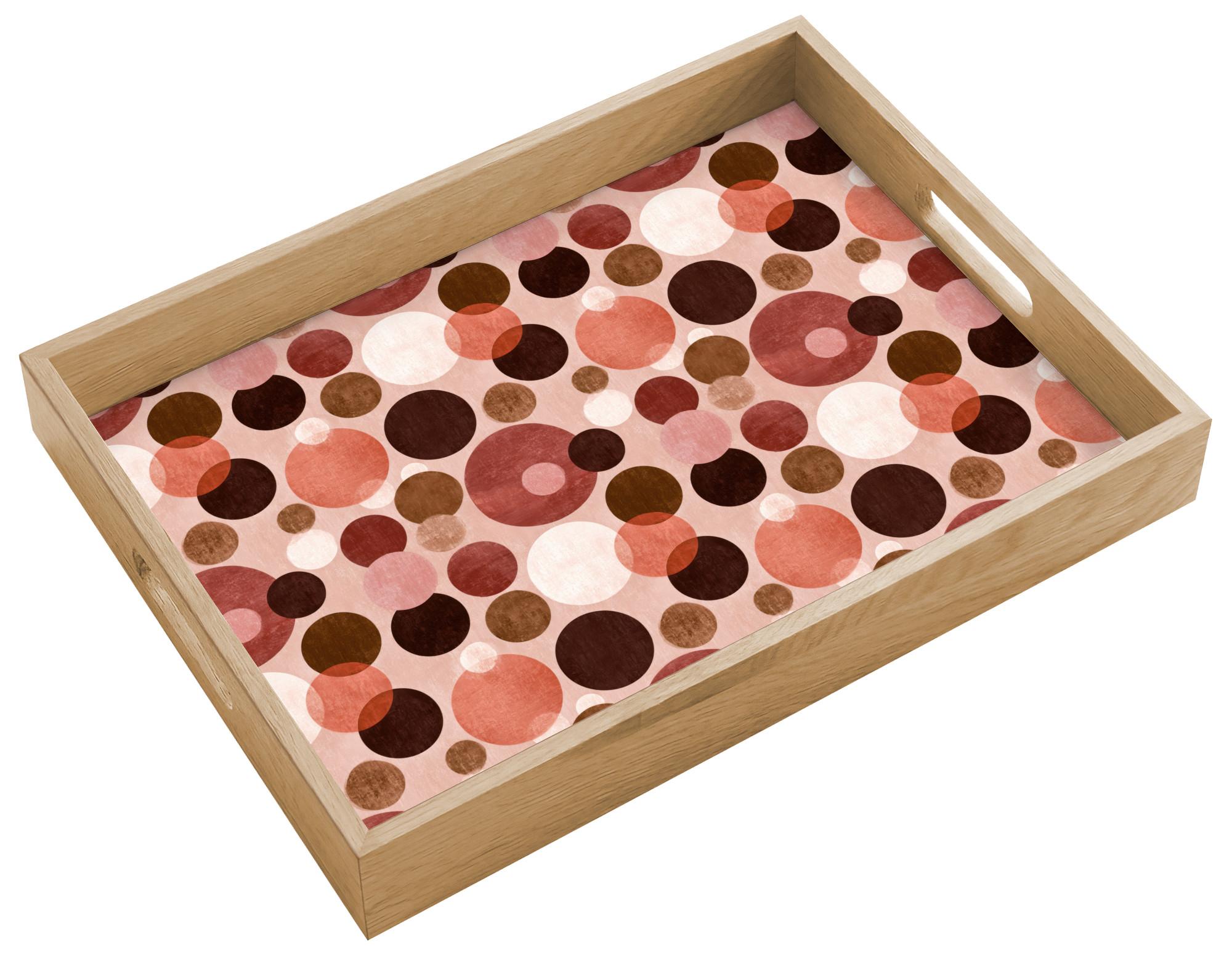 TABLETT Kreise - Modern - Farbenfroh 40x30 cm - Rosa, Holz (40/5/5cm) - OnlyWow
