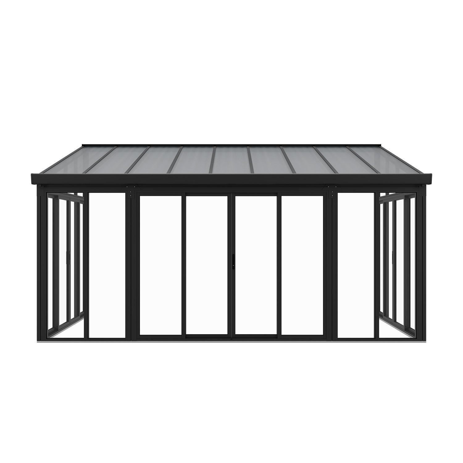 WINTERGARTEN 292 x 548 x 312 cm dunkelgrau - Dunkelgrau, Metall (552/312/290cm) - Juskys