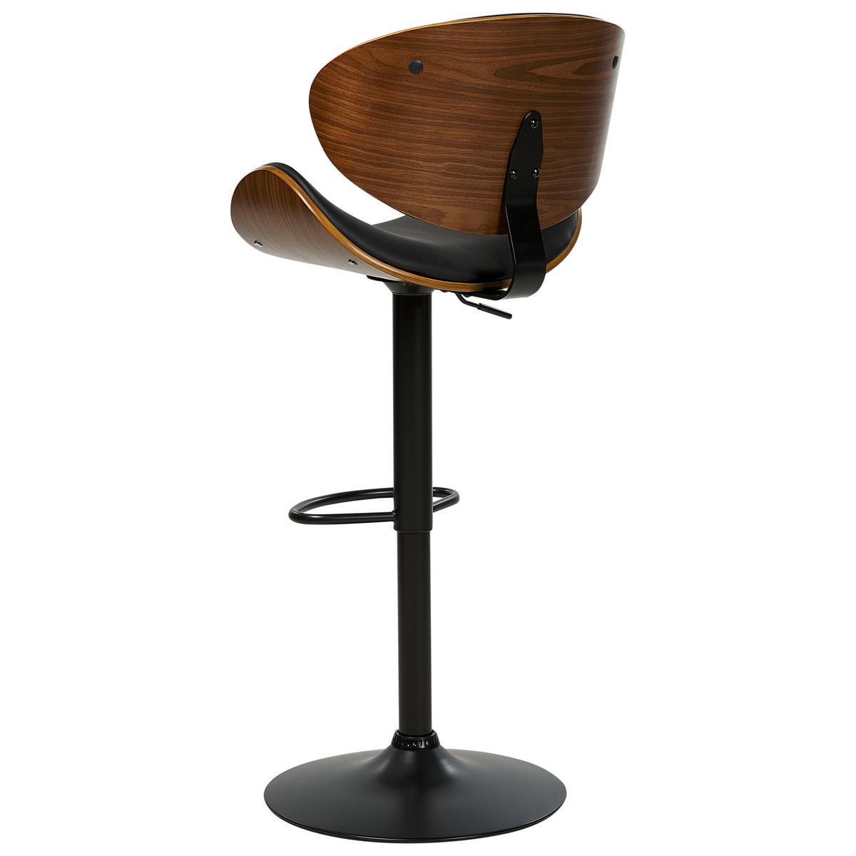 BARSTUHL 2er-Set Kunstleder drehbar SchwarzRotterdam II - Schwarz, Kunststoff (52/93/45cm) - Beliani