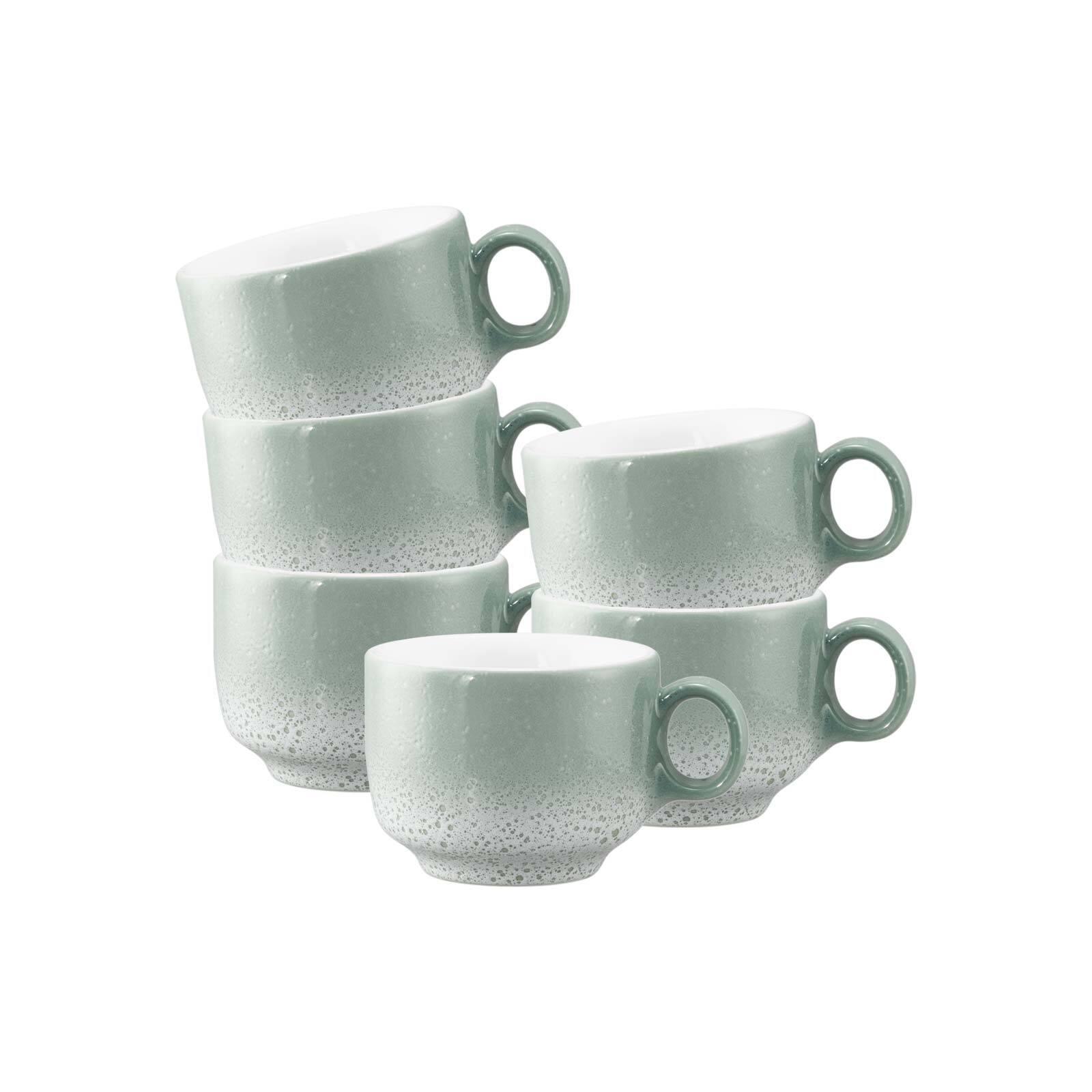ESPRESSOTASSEN MIT HENKEL Sento Home Aura mint 80 ml 6er Set - Mintgrün, Keramik (0.08L) - Seltmann Weiden