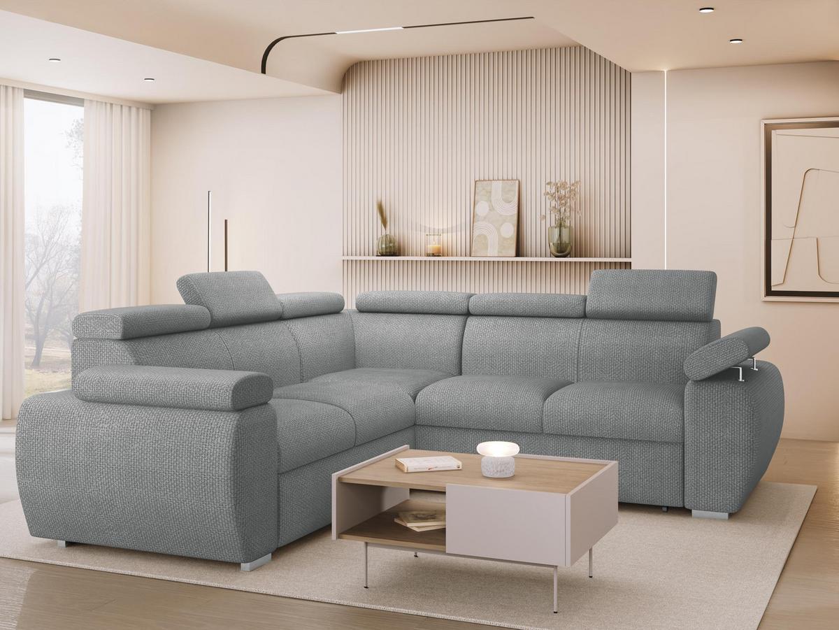 ECKSOFA Boston Maxi - Chromfarben/Dunkelgrau, Holz/Textil (260/260cm) - MIRJAN24