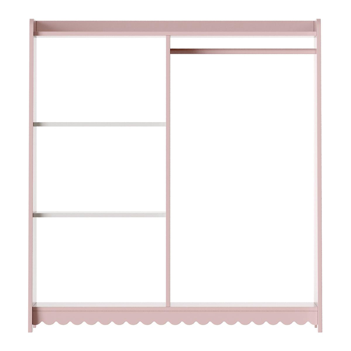 KINDERGARDEROBE Vestnes - Pink/Weiß, Holzwerkstoff (80/90/38cm) - [en.casa]