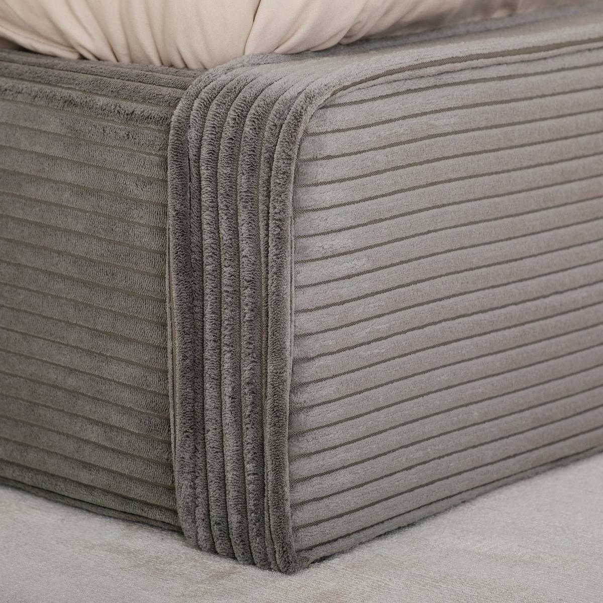 POLSTERBETT CURSIO 140X200 CM - Grau, Textil (140/200cm) - IDIMEX
