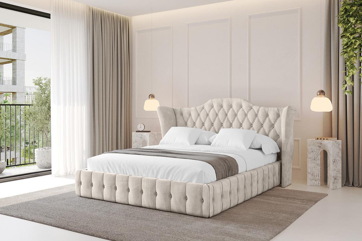 POLSTERBETT mit Bettkasten und Lattenrost, Boxbett ohne Matratze - MODY 120x200 Beige - Beige, Holzwerkstoff/Textil (120/200cm) - ALTDECOR