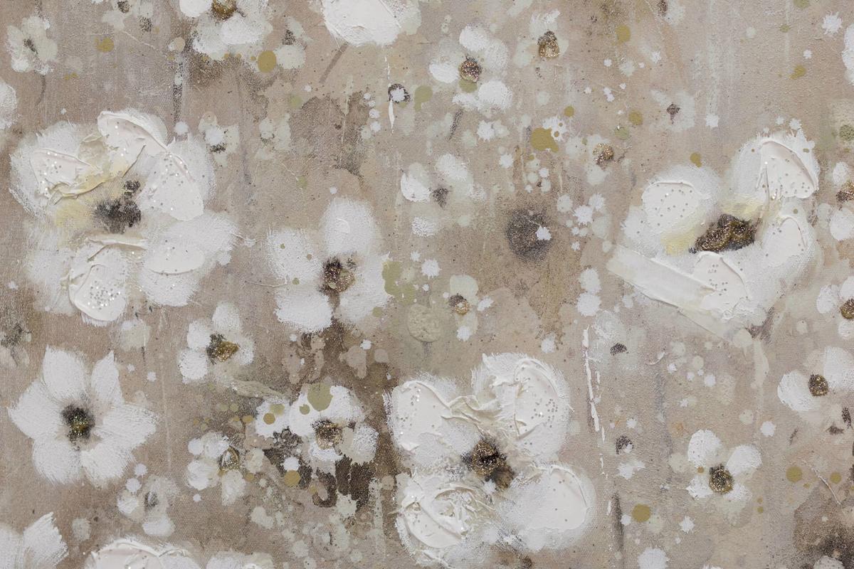 ACRYLBILD HANDGEMALT 100/75 cm - Weiß, Holz/Textil (100/75cm) - KUNSTLOFT