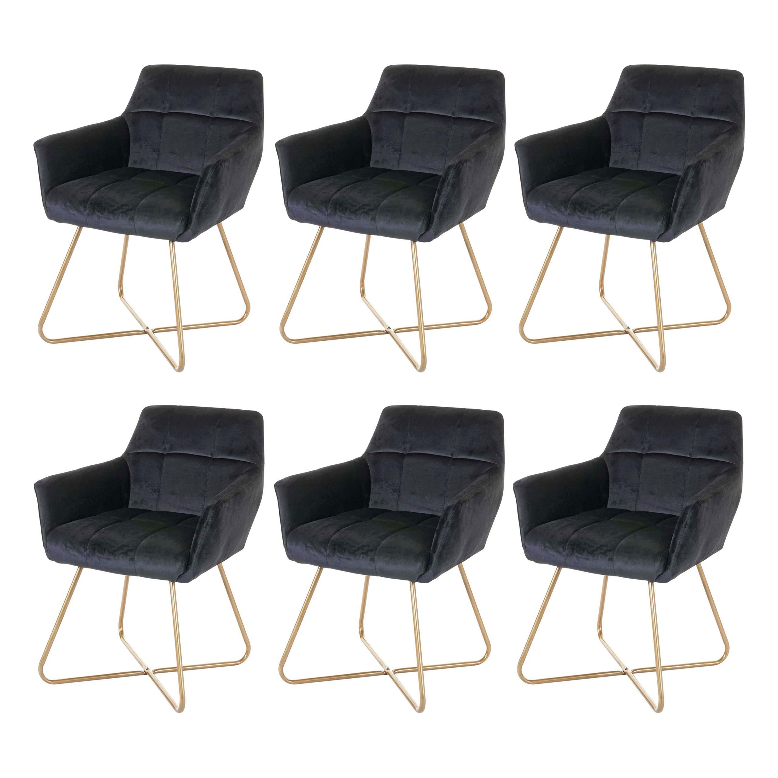 ESSZIMMERSTUHL Schwarz 6er-Set - Schwarz, Textil (60/79/58cm) - MCW