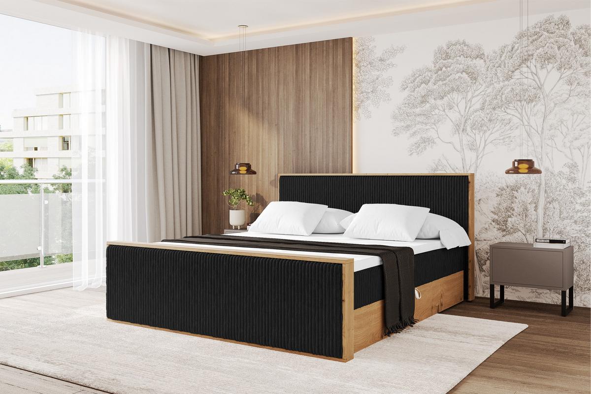 BOXBETT LOLLI9 -Z 120x200 - H4 Schwarz - Schwarz, Holzwerkstoff (120/200cm) - ALTDECOR