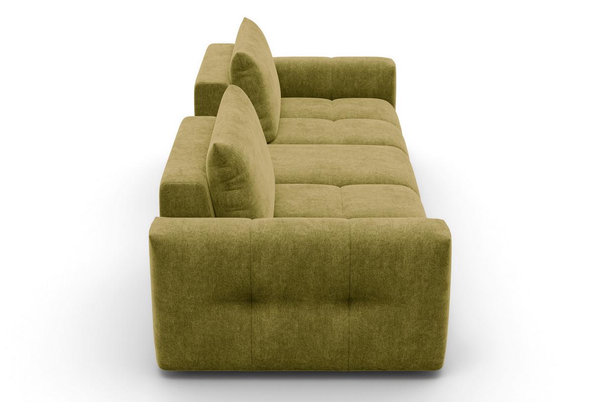 SOFA VERONA 4-Sitzer, Khaki - Schwarz/Grün, Holz/Textil (282/83/110cm) - Courtois Laville
