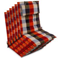 HOCHLEHNER Sun-HL 119x50x8cm Orange-Beige-Kariert (6tlg) - Orange, Textil (50/120cm) - Beautissu 