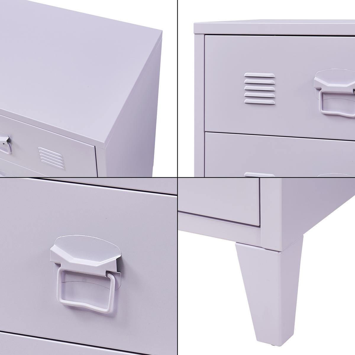 METALLSCHRANK Hämeenlinna - Lila, Metall (60/72/40cm) - [en.casa]