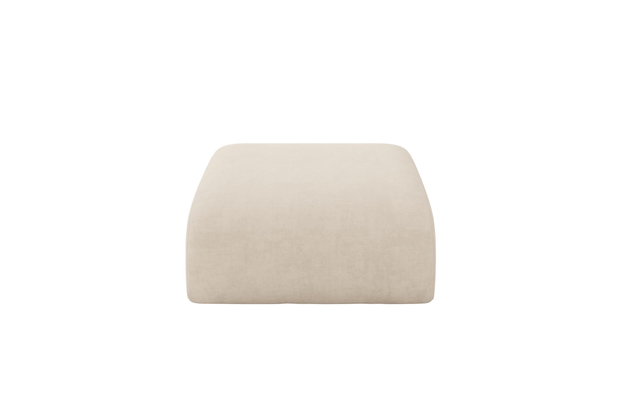 POUF MIRA-PUF 91x89x40 Beige cm Velours Modular Sitzhocker - Greige/Beige, Holzwerkstoff/Kunststoff (91/40/89cm) - ALTDECOR