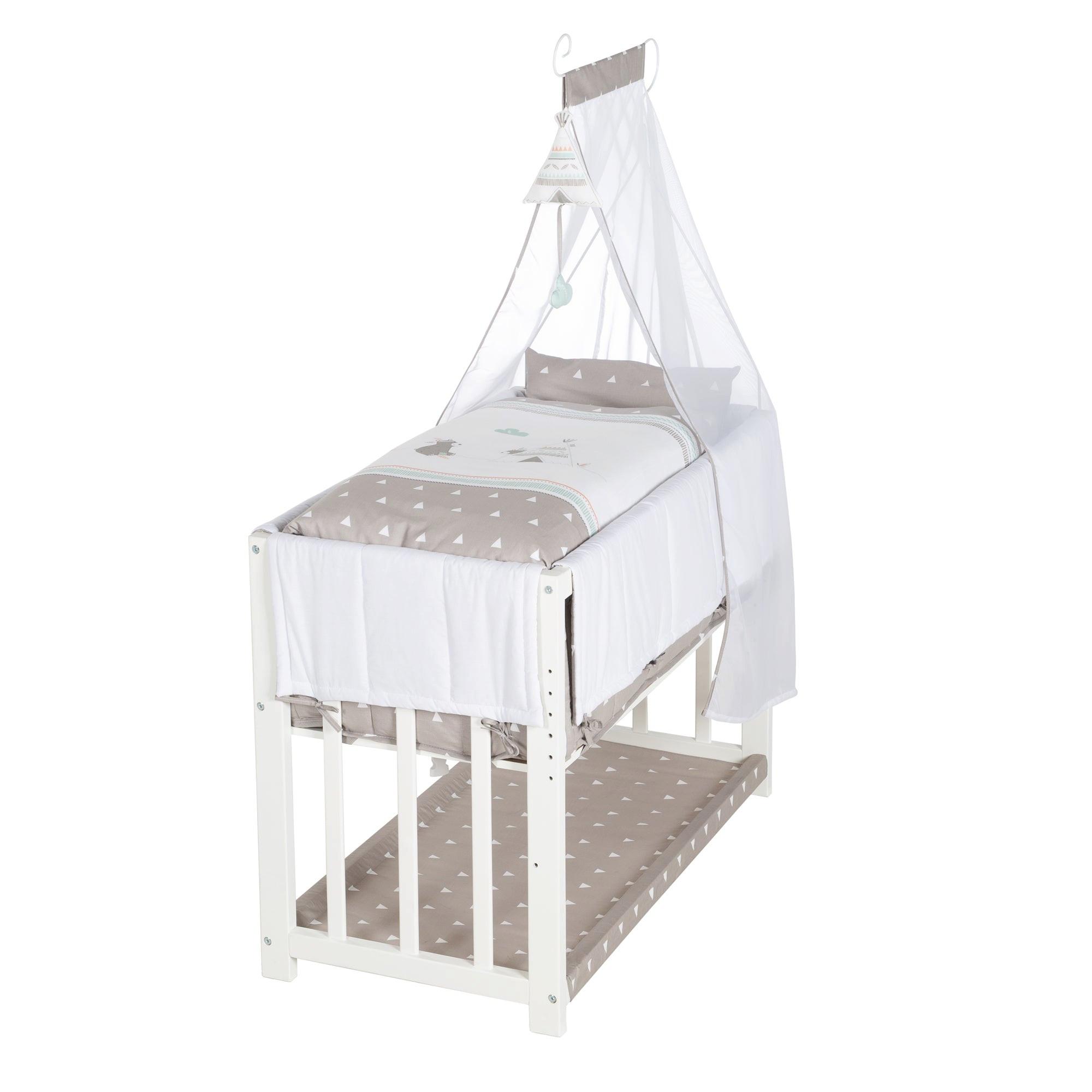 BEISTELLBETT Indibär 4in1 Set 90 x 45 cm - Taupe/Weiß, Holzwerkstoff (45/90cm) - Roba