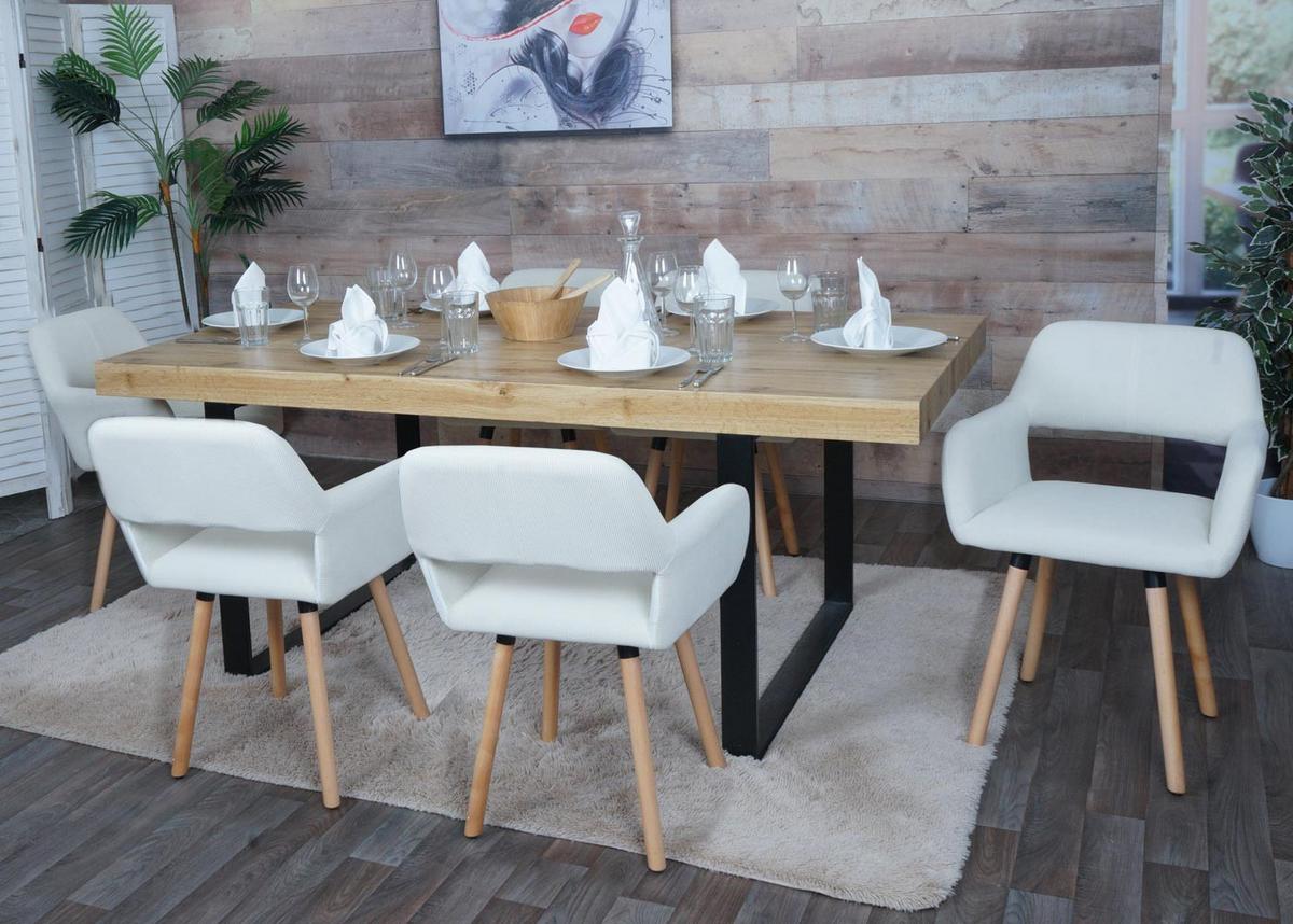 ESSZIMMERSTUHL Cremeweiß - Creme/Weiß, Textil (56/80/53cm) - MCW