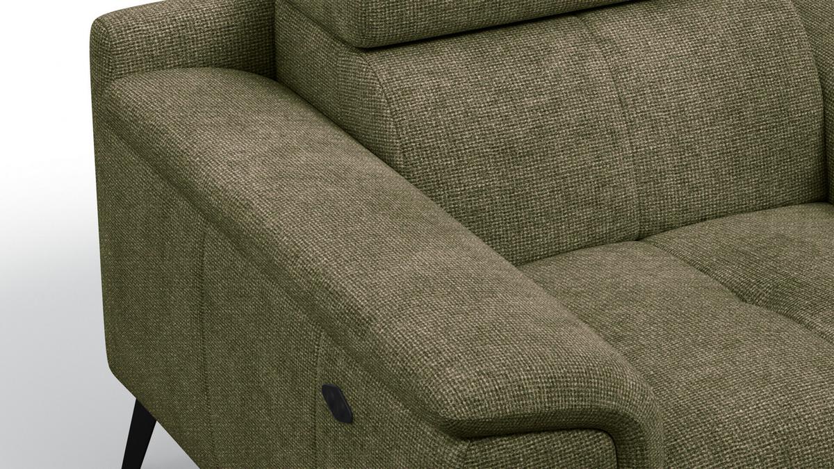 SESSEL FIERO mit Relaxfunktion, olivgrün - Schwarz/Olivgrün, Holzwerkstoff/Textil (114/82/103cm) - Wozimo