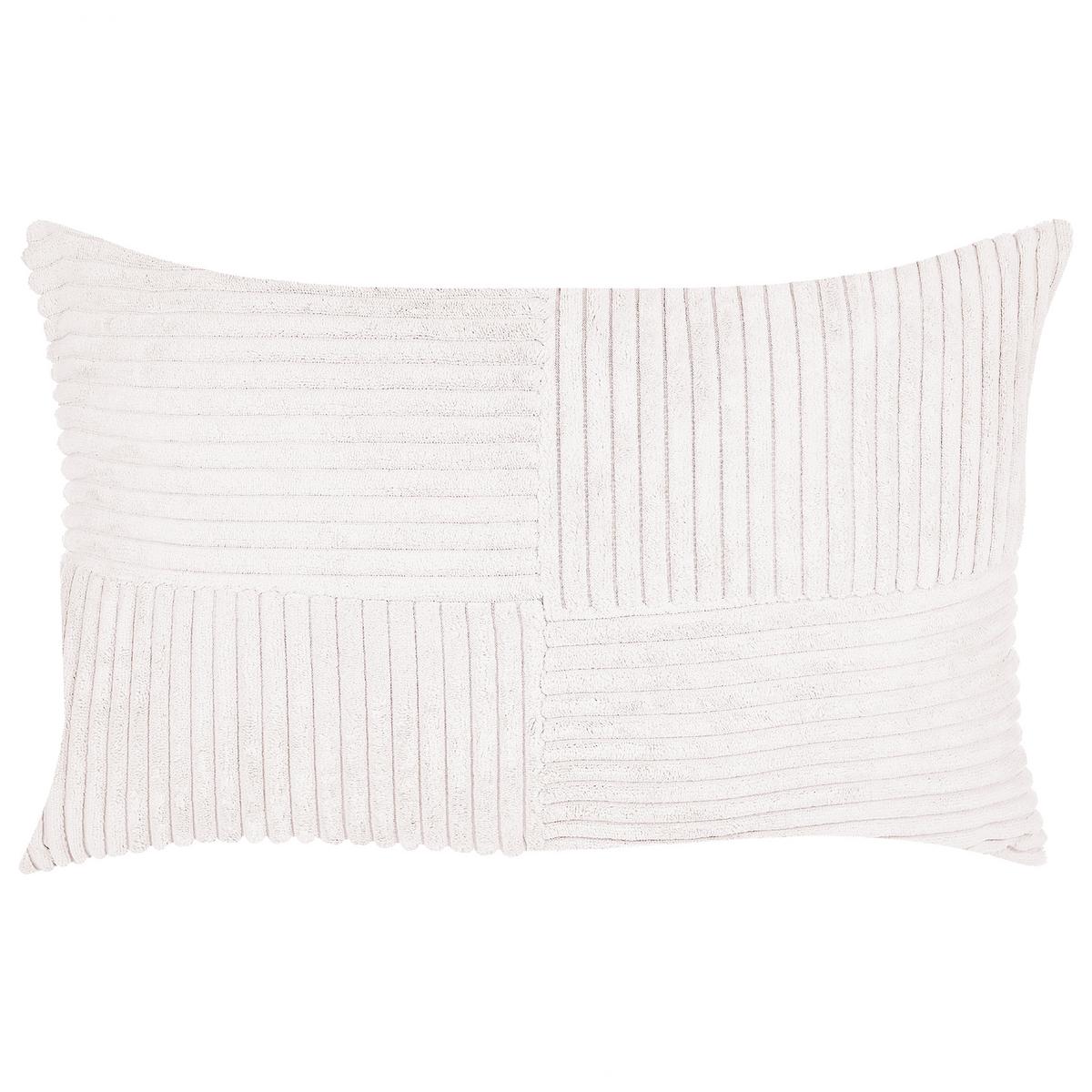 DEKOKISSEN CORD 2er-Set Cremeweiß 50/30 cm Millet - Ecru, Textil (50/30cm) - Beliani