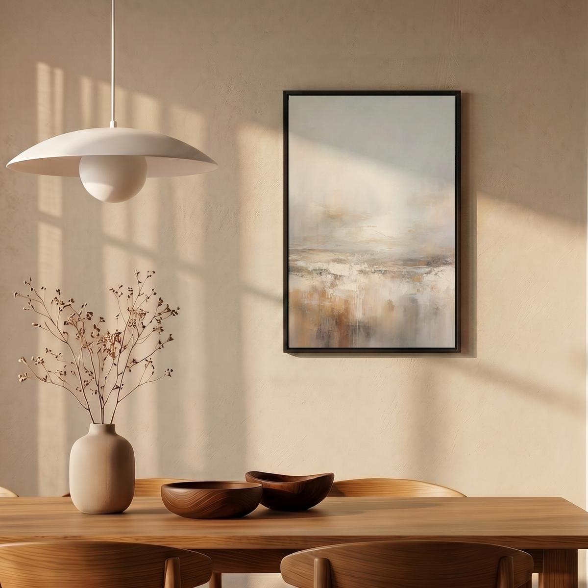 LEINWAND Bilder mit Rahmen - Kunst - Industriell - Grau - Braun - Abstrakt - 40x60 - Sandfarben, Textil (40/60cm) - MuchoWow