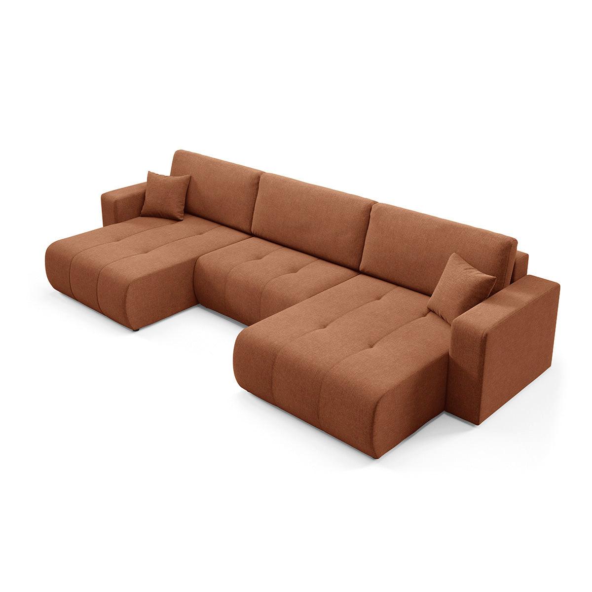 PANORAMASOFA Giulia 5 Sitzplätze Terrakotta - Terracotta, Holz (344/82/149cm) - Petits-meubles