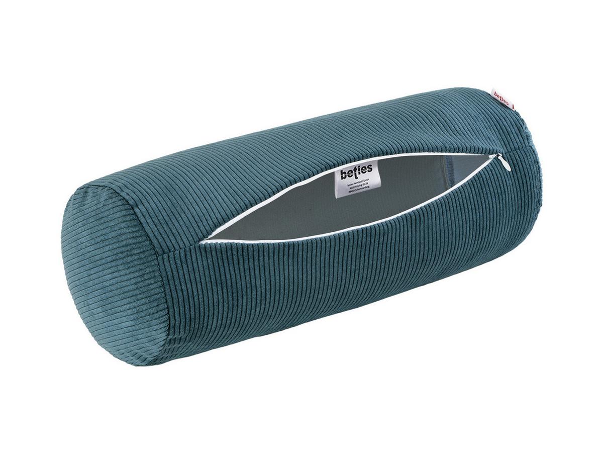 NACKENROLLENHÜLLE HYggelig No.1 nord-blau Cord-Samt 40/15 cm - Blau, Textil (15/40cm) - beties Heimtextil