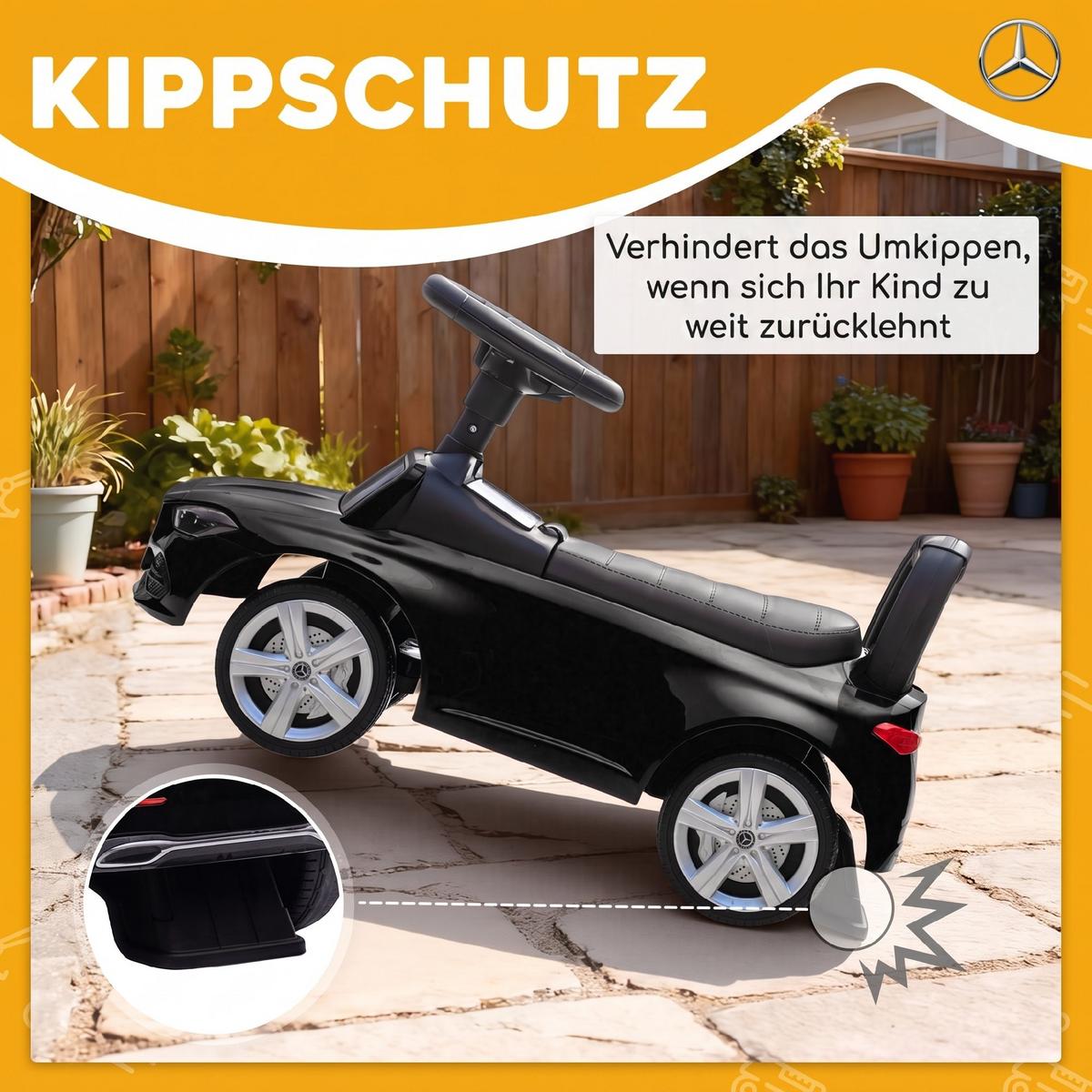 RUTSCHAUTO Kunststoff Stahl Schwarz - Schwarz, Kunststoff (65/28/39cm) - AIYAPLAY