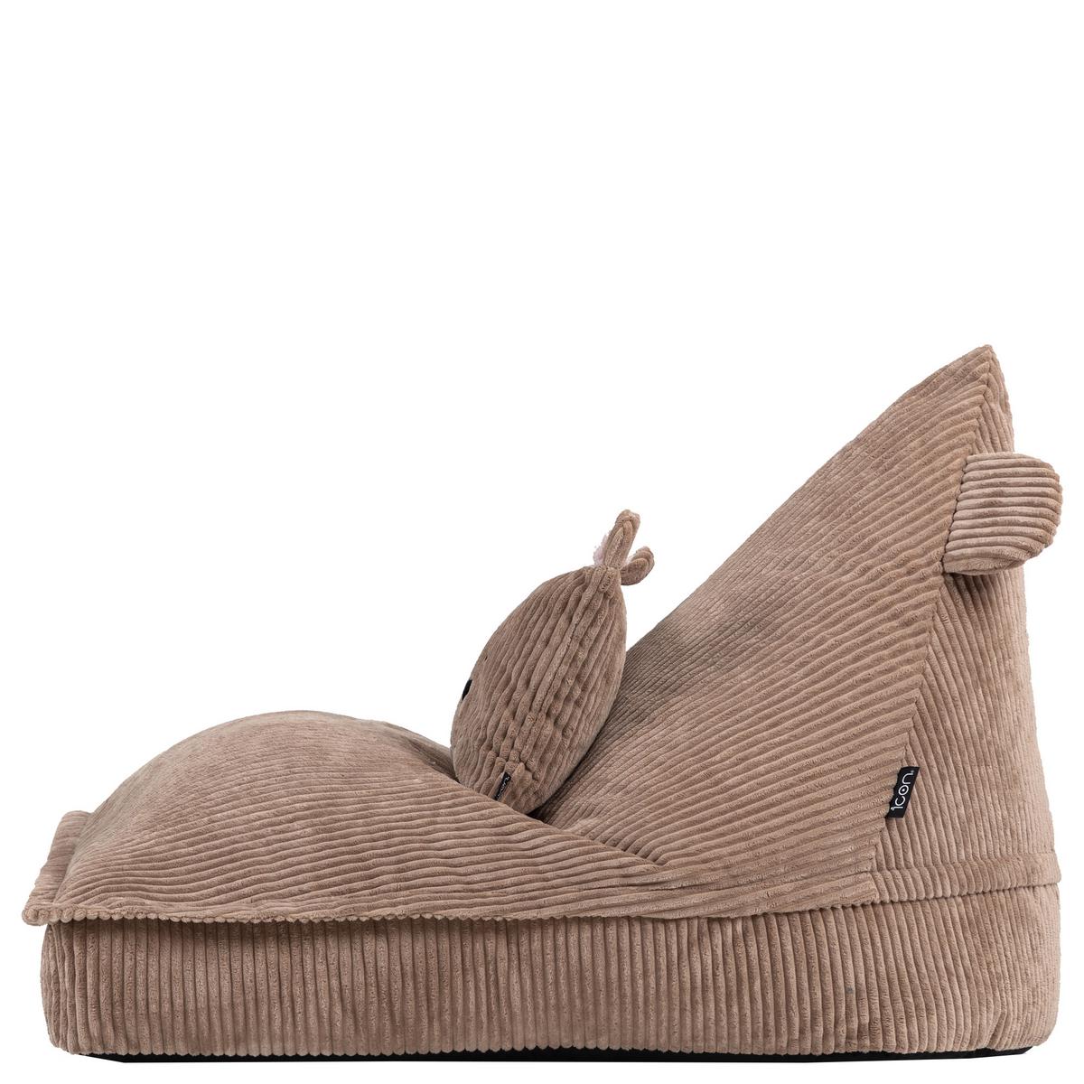 KINDERSITZSACK mit Kissen Bär Cord - Braun, Textil (72/66/102cm) - icon
