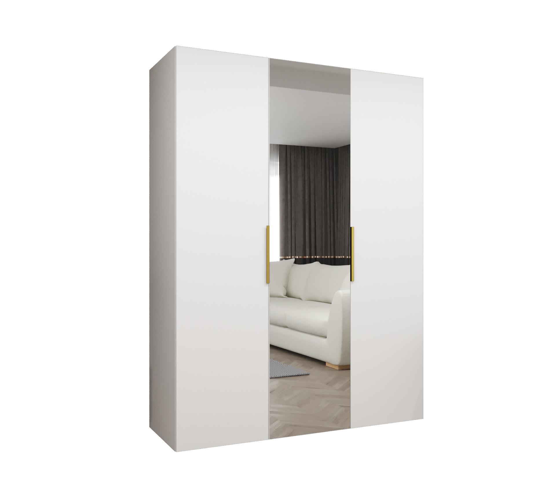 DREHTÜRENSCHRANK 202/150/52 3-türig - Kaschmir/Goldfarben, Holz (150/202/52cm) - MÖBEL KRYSPOL
