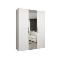 DREHTÜRENSCHRANK 202/150/52 3-türig - Kaschmir/Goldfarben, Holz (150/202/52cm) - MÖBEL KRYSPOL