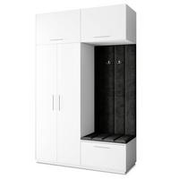 GARDEROBENSCHRANK REMA 150/240/60 cm Modern Weiß - Schwarz/Weiß, Holzwerkstoff (150/240/60cm) - MASSENO