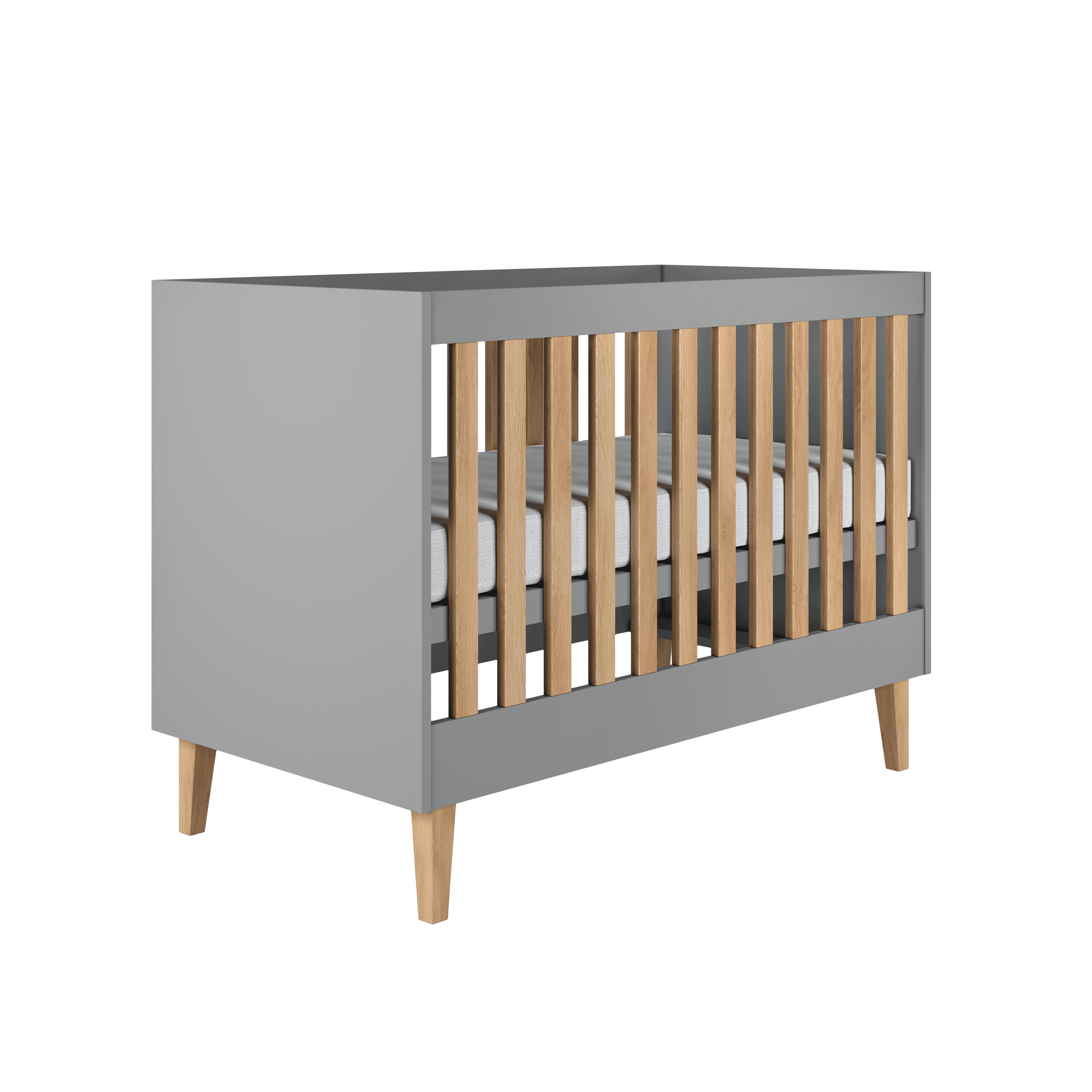 KINDERBETT Kubi ohne Schublade ohne Matratze Grau 120/60 - Grau, Holzwerkstoff (60/120cm) - RAUMHIRSCH FURNITURE